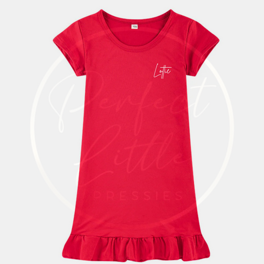 Girls Dropped Puff Hem Dress