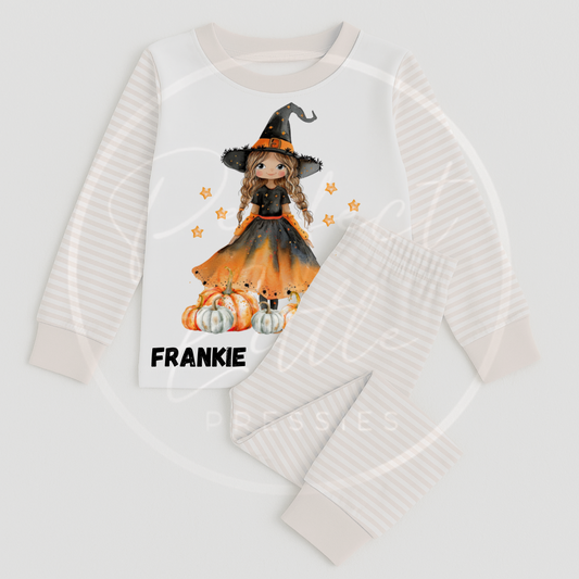 Halloween Pyjamas - Orange Dress Witch Dolly
