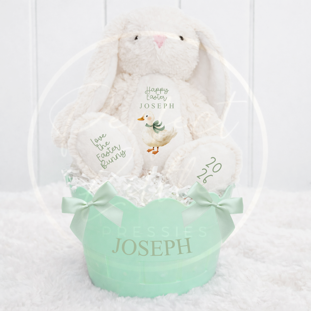 Easter - Sage/Beige Bunny Basket Set