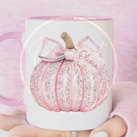 Halloween Glitter Pumpkin Mug