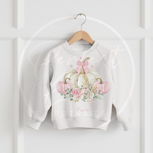 Halloween Kids Pink Pumpkin Sweatshirt