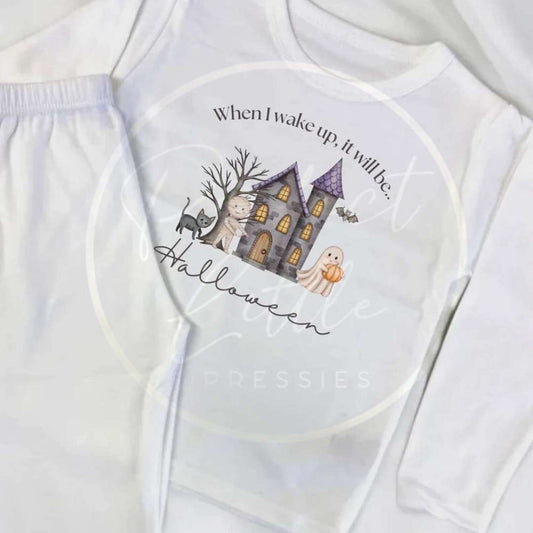 Halloween Kids Haunted House Pyjamas Design 1