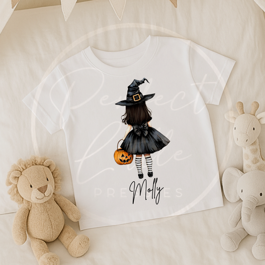 Halloween Kids Witch Silhouette T-Shirt