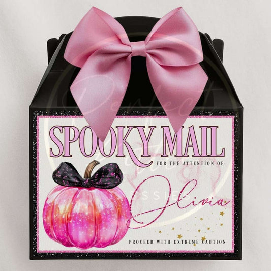 Halloween Treat Box Pink Spooky Mail