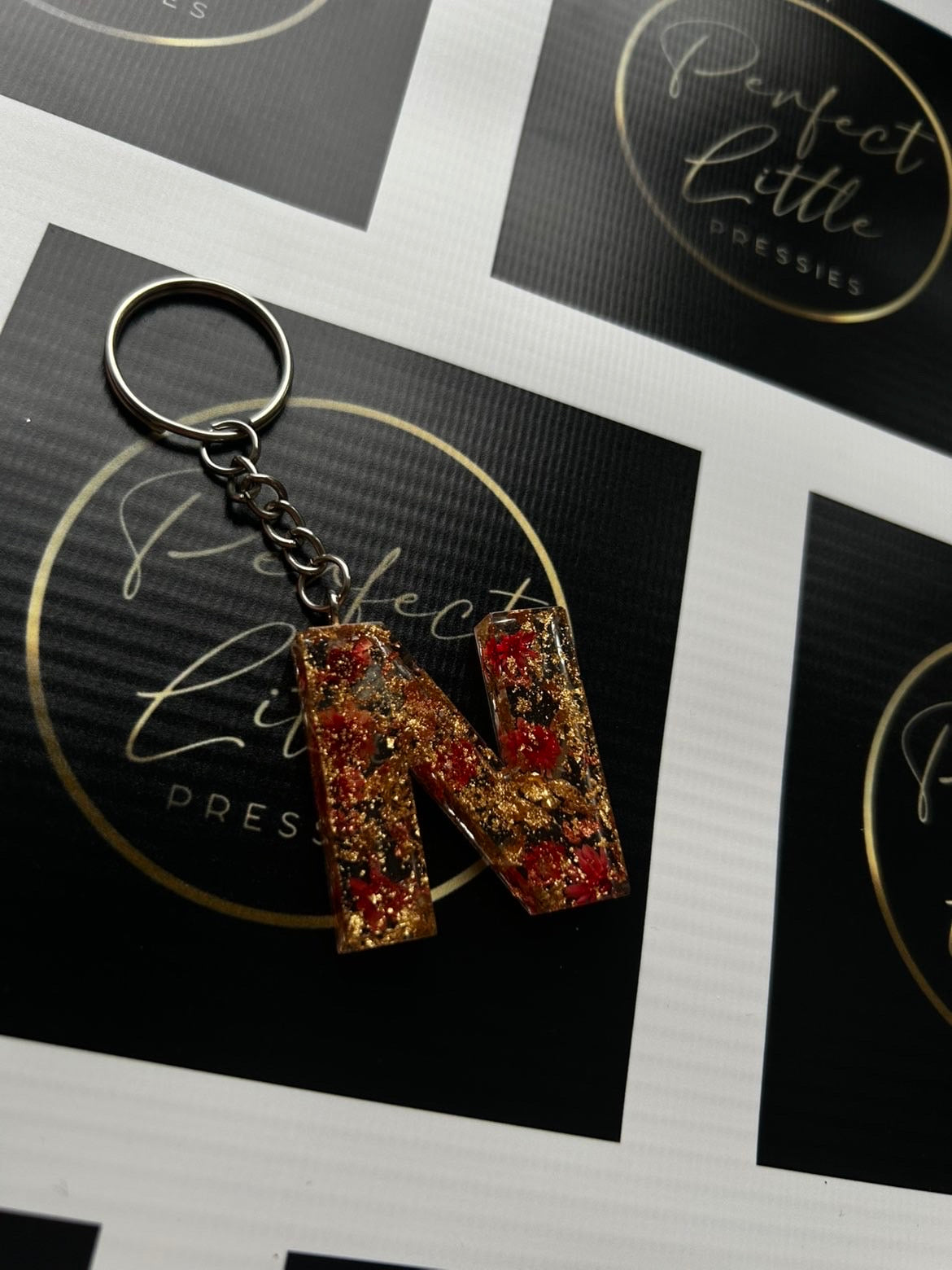Resin Keyring - Copper/Red N