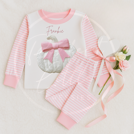 Halloween Pyjamas - Pink Bow Pumpkin