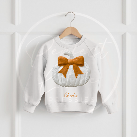 Halloween Kids Embroidery Effect Pumpkin Sweatshirt