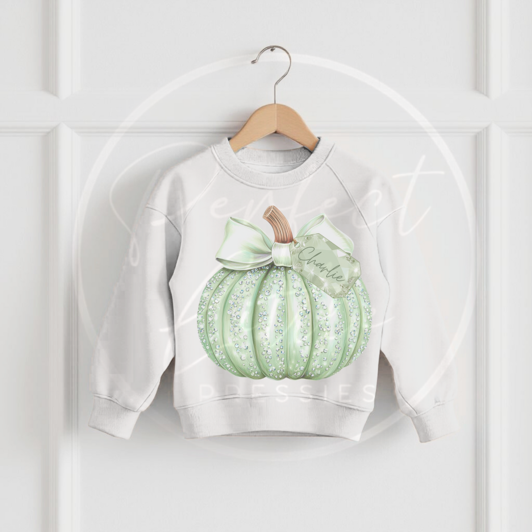Halloween Kids Glitter Pumpkin Sweatshirt