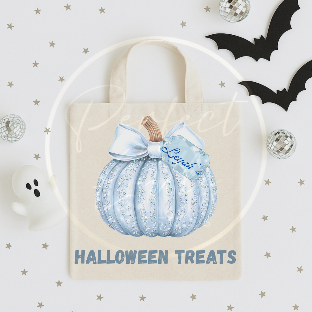 Halloween Glitter Effect Pumpkin Tote