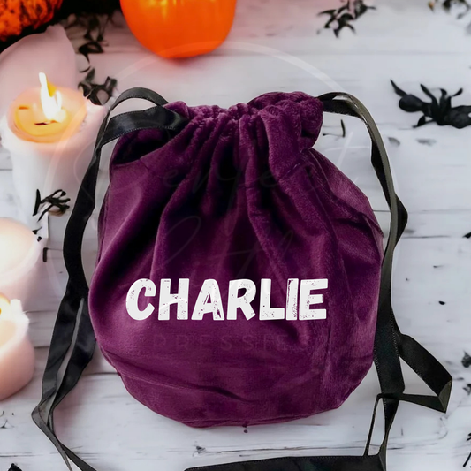 Halloween Purple Velvet Treat Bag