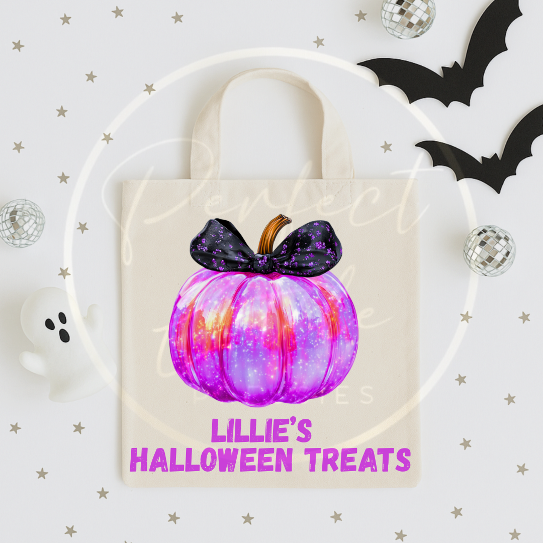Halloween Neon Pumpkin Tote Bag