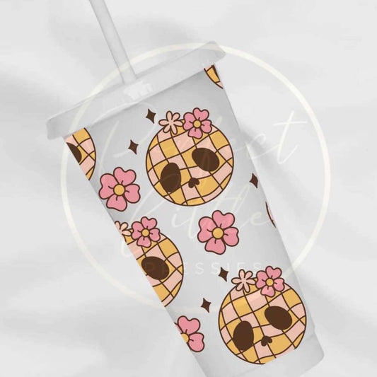 Halloween Skull Disco Ball Cold Cup 24oz