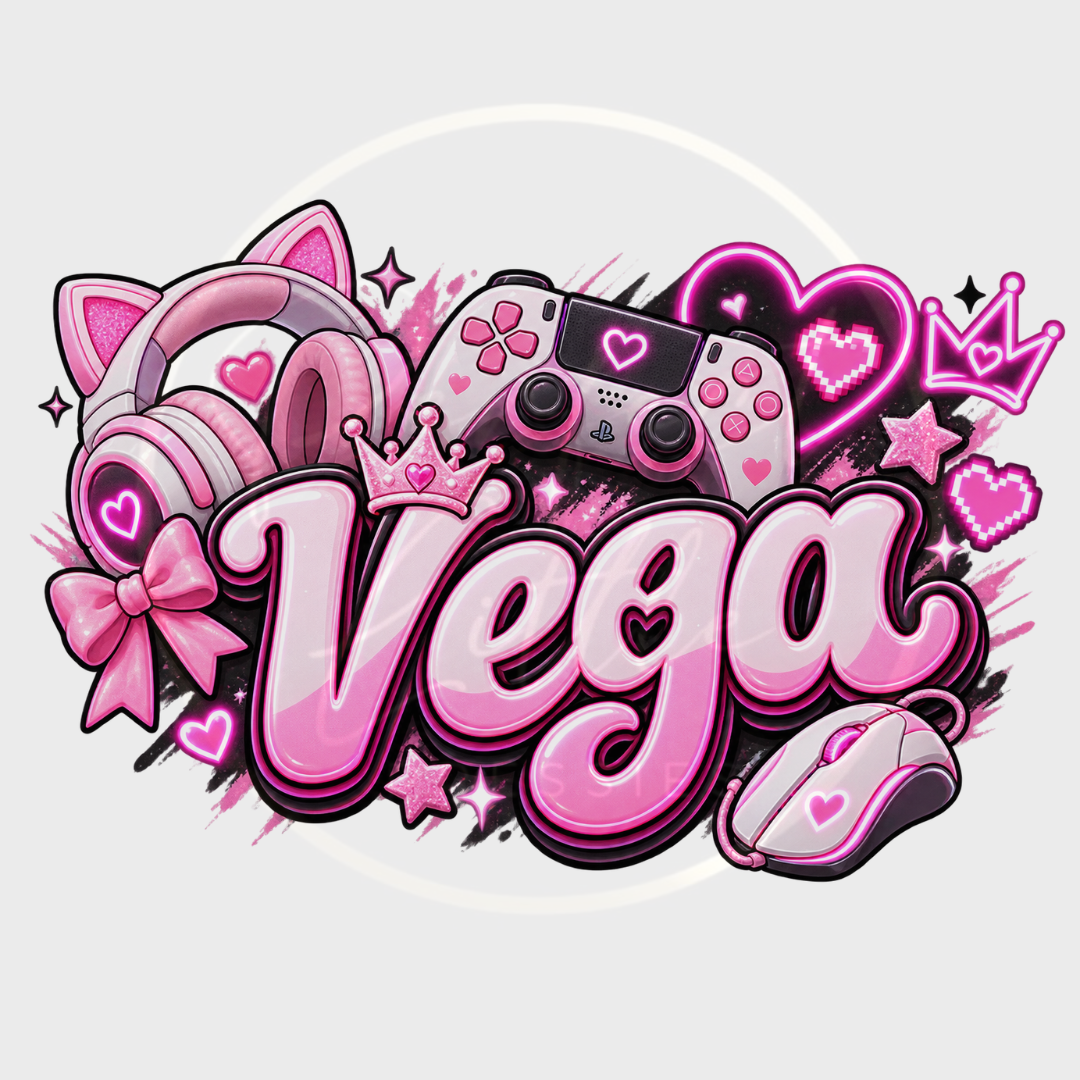 CUSTOM ADHESIVE DECAL - Pink Gamer Name