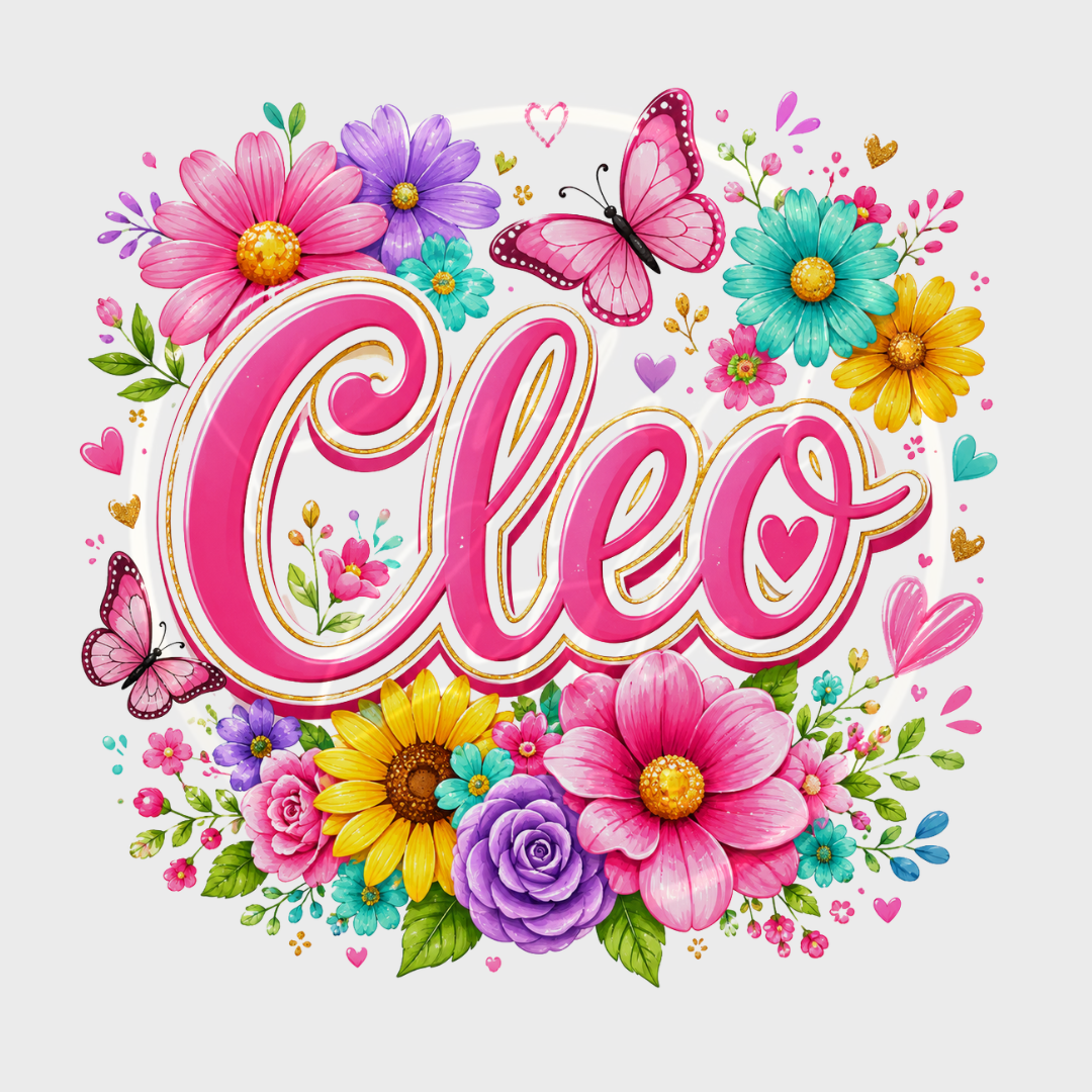 CUSTOM ADHESIVE DECAL - Bright Floral Name