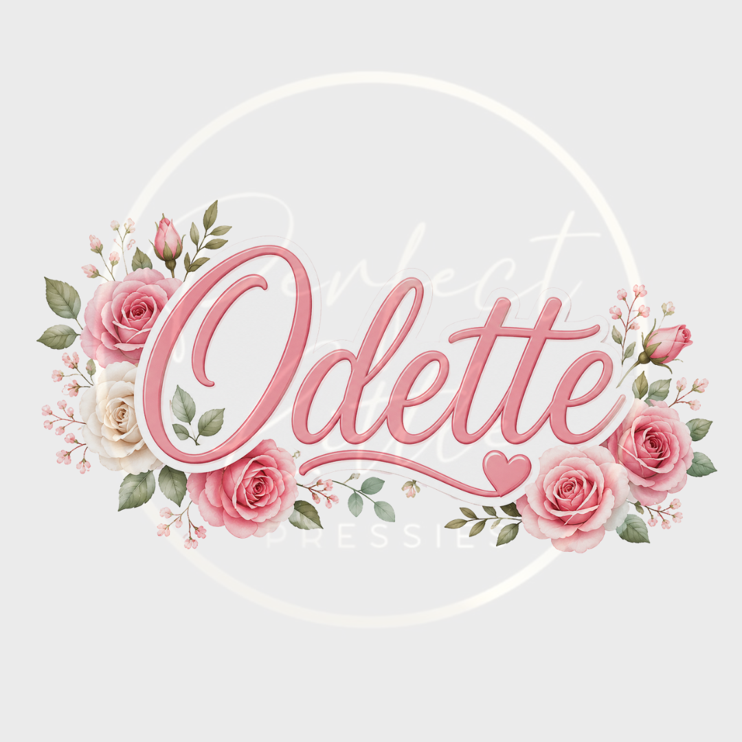 CUSTOM ADHESIVE DECAL - Light Pink Rose Name