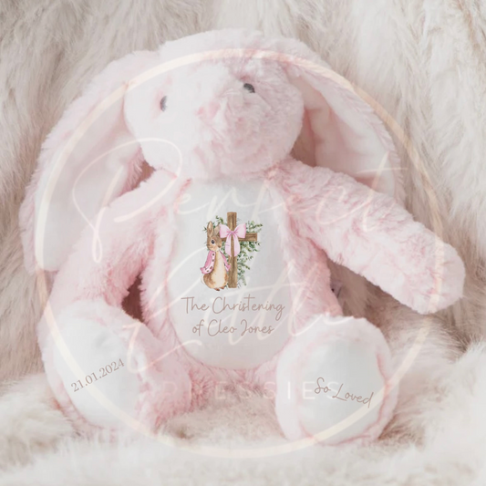 Teddy - Pink Bunny Christening