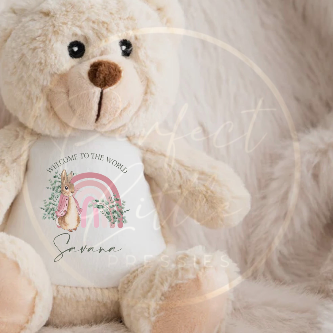 Teddy - Pink Rainbow Bunny