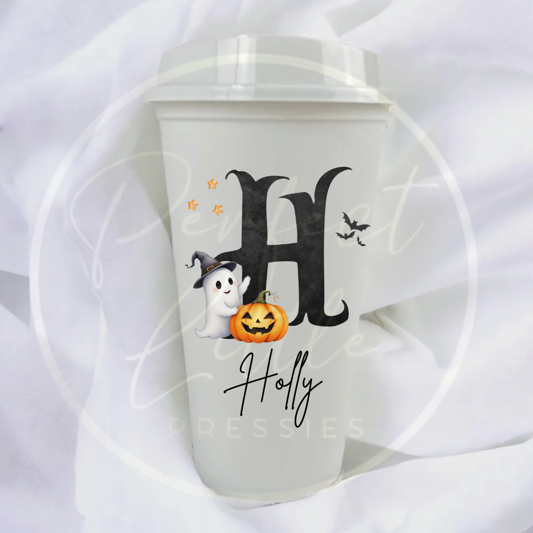 Halloween Spooky Initial Hot Cup