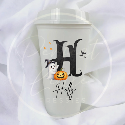 Halloween Spooky Initial Hot Cup