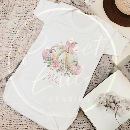 Halloween Pastel Pumpkins Baby Grow