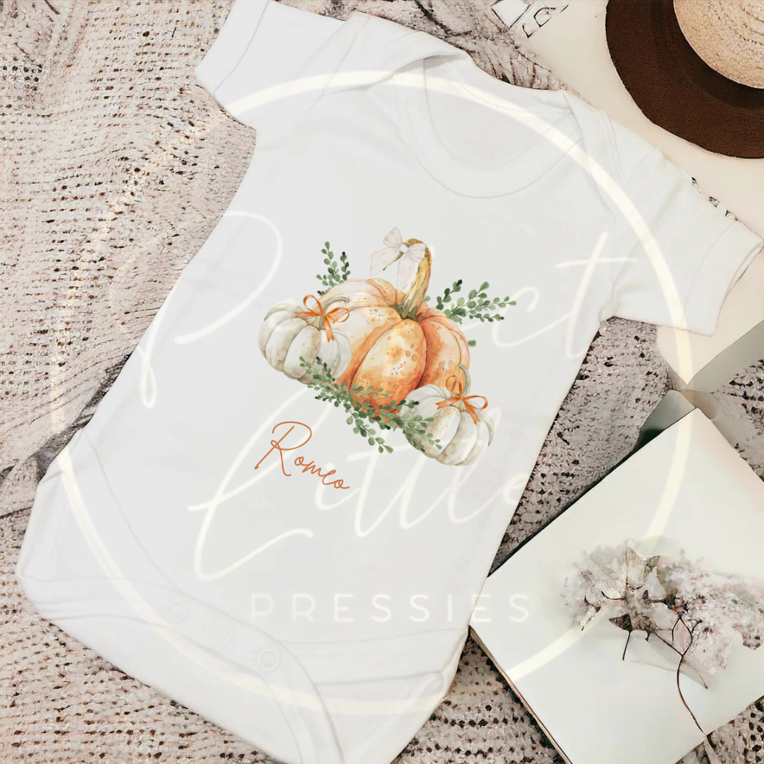 Halloween Pastel Pumpkins Baby Grow