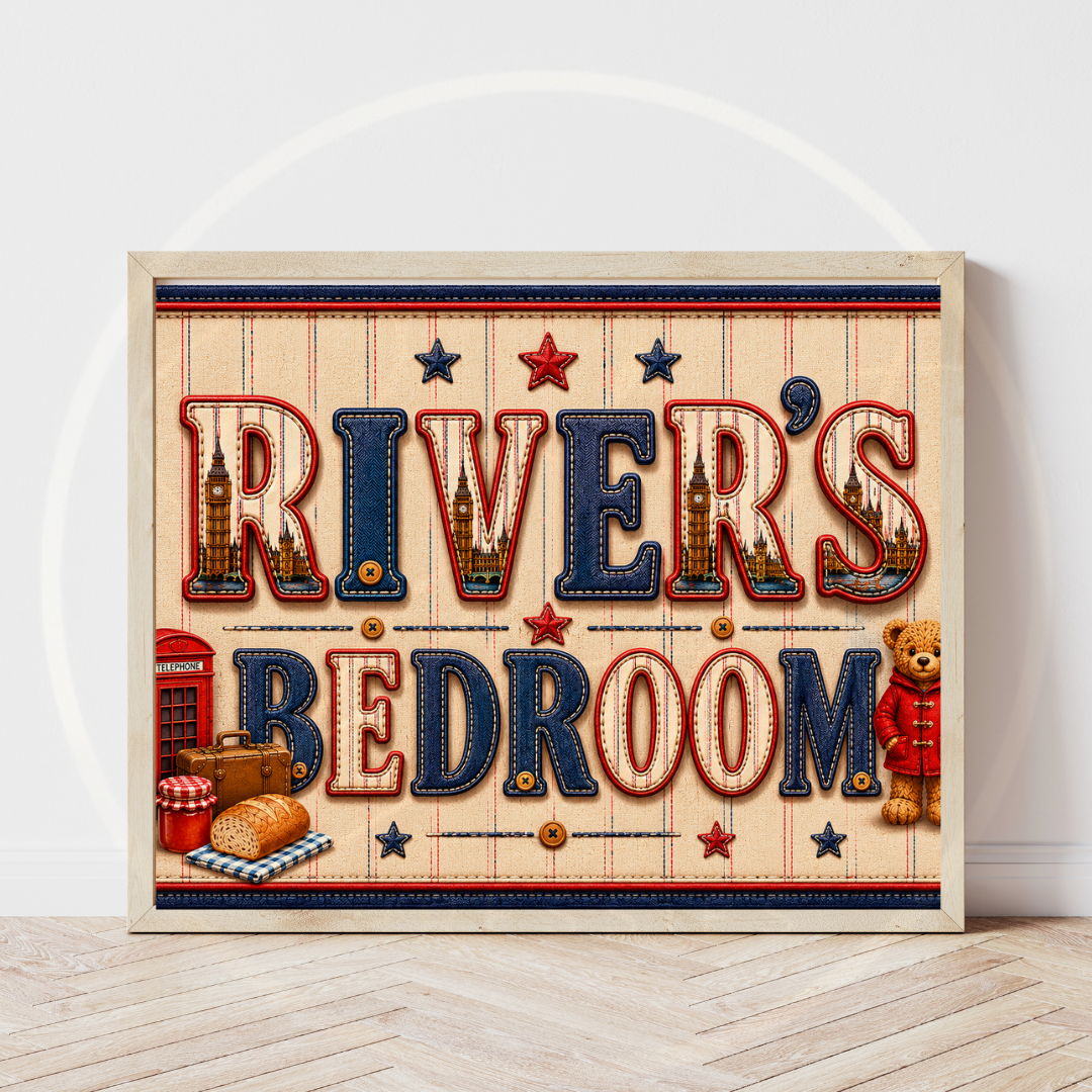 Custom Print - Little London Bear Bedroom