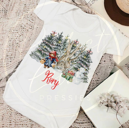 Christmas Baby Grow - Classic Bear Woodland