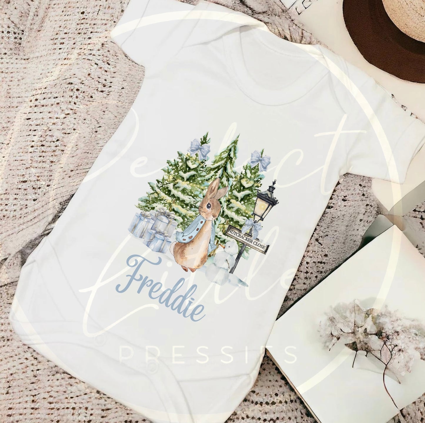 Christmas Baby Grow - Blue Bunny Lane