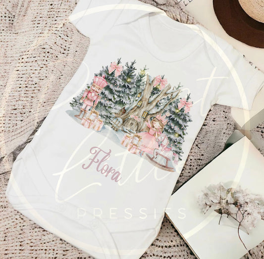Christmas Baby Grow - Ballerina Woodland