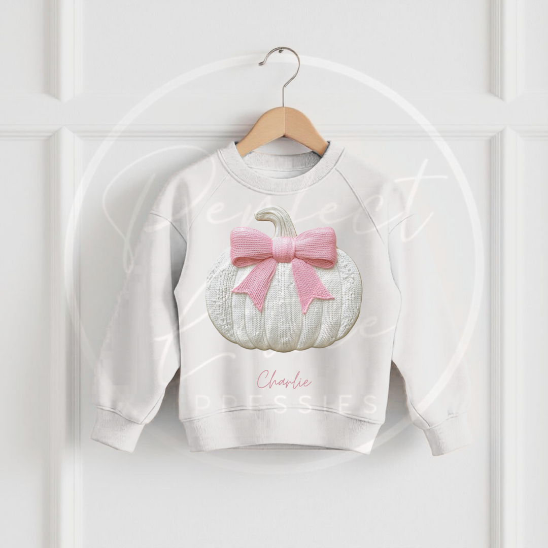 Halloween Kids Embroidery Effect Pumpkin Sweatshirt