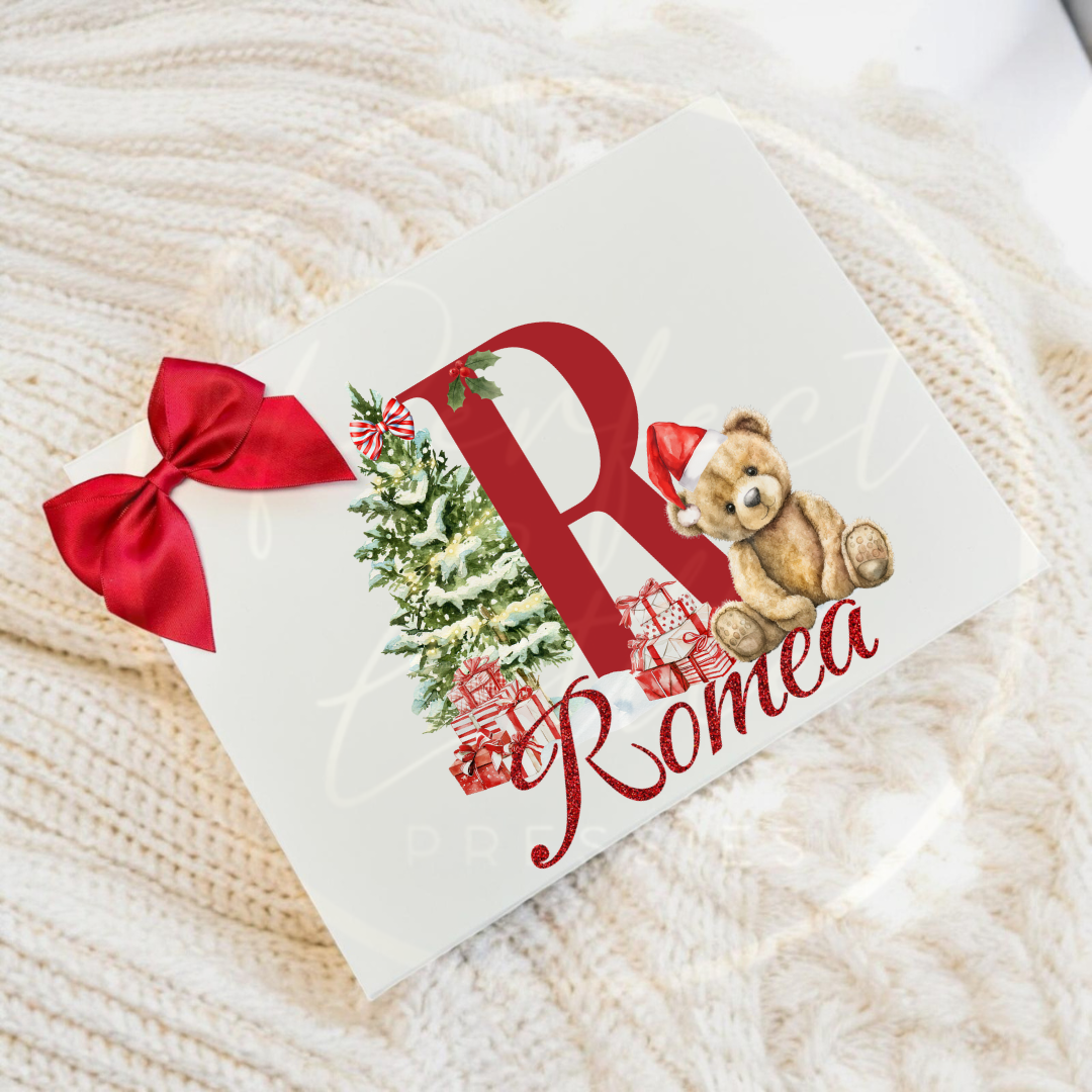 Christmas Box - Red Bear Initial