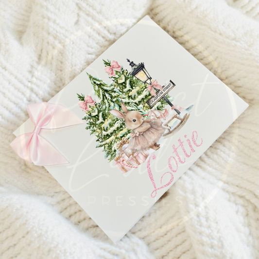 Christmas Box - Pink Bunny Scene