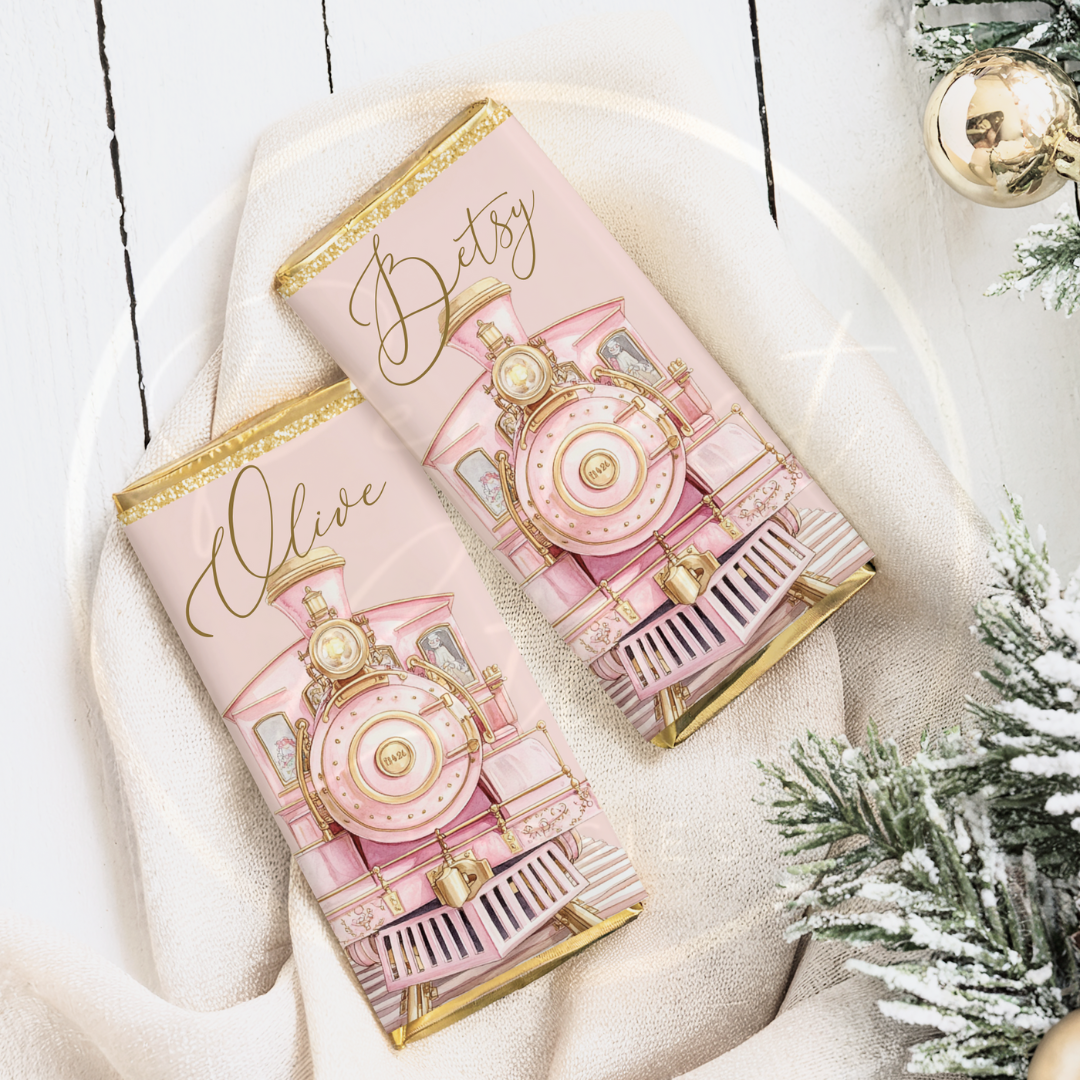 Christmas Chocolate Wrapper - Pink Express