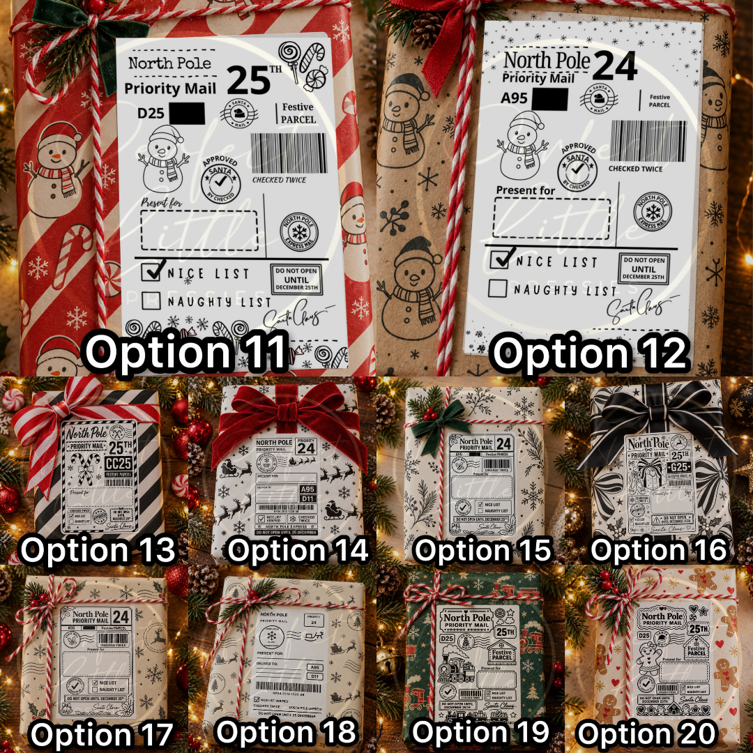 Christmas Labels - Custom 4x6" Thermal Labels (20 Designs)