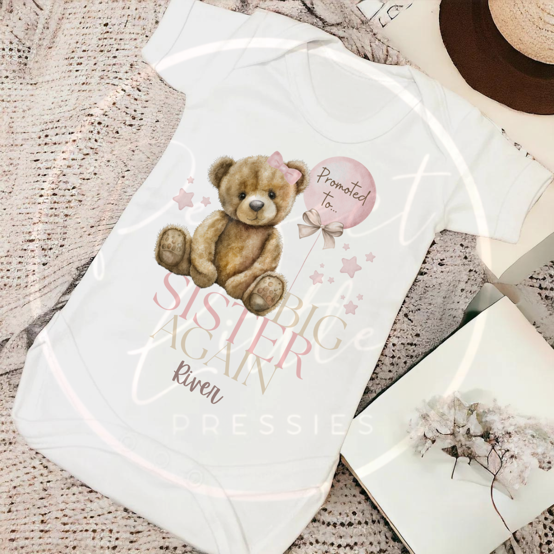 Promoted To Big Sister Bear Baby Grow