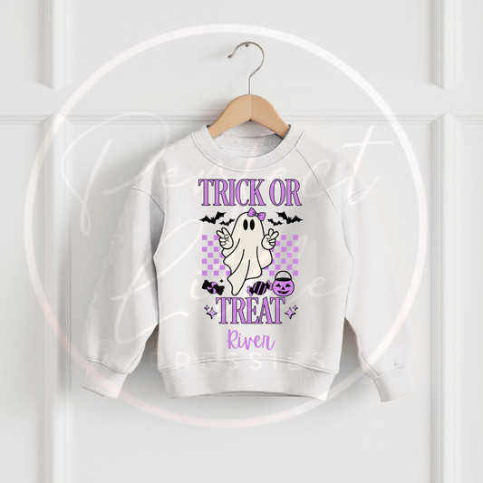 Halloween Purple Trick Or Treat Sweatshirt
