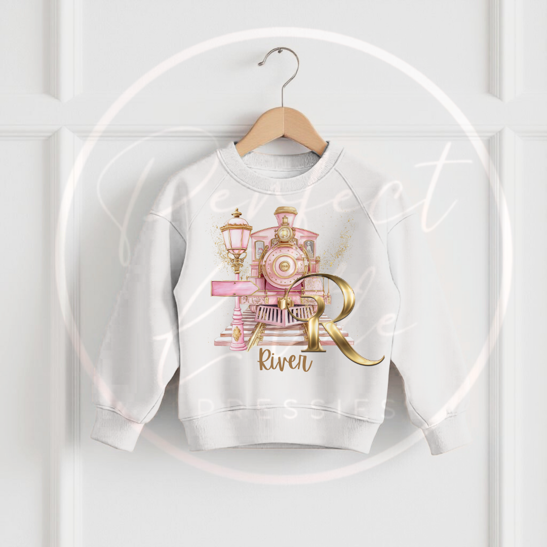 Christmas Sweatshirt - Pink Express Initial