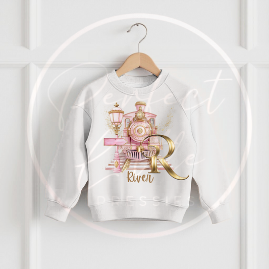 Christmas Sweatshirt - Pink Express Initial