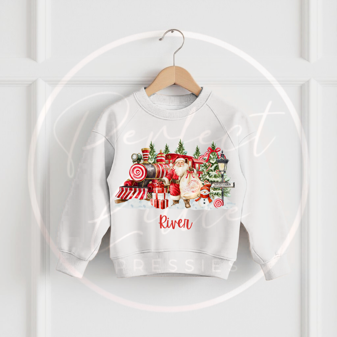 Christmas Sweatshirt - Santa Candy Train