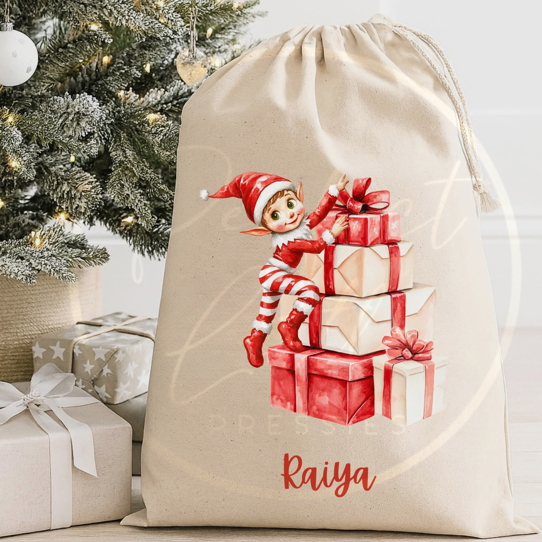 Christmas Sack - Elf Present Stack