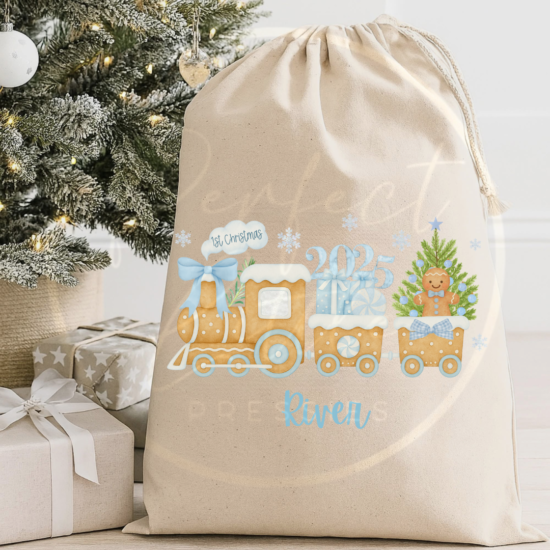 Christmas Sack - 1st Extra Christmas Train Blue