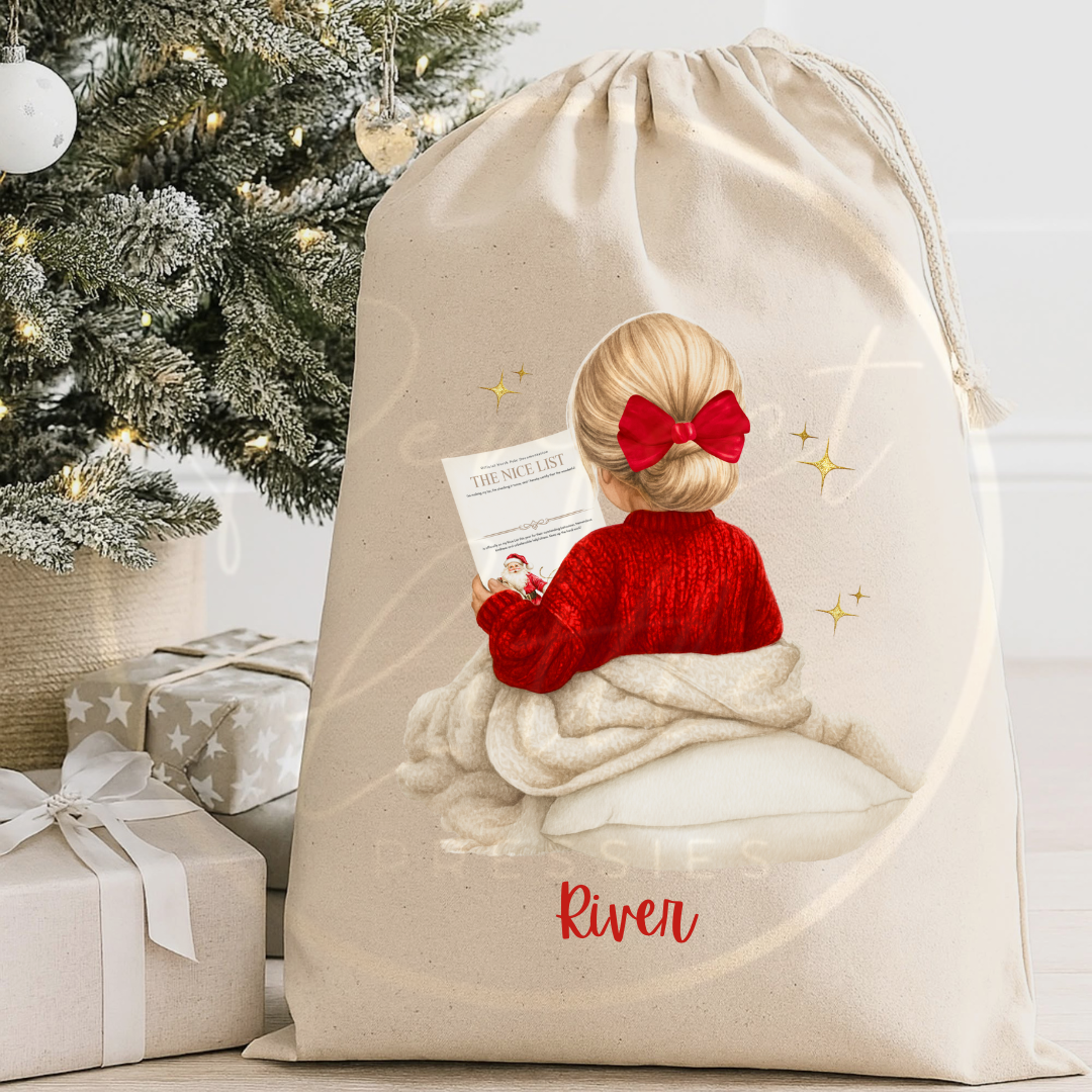 Christmas Sack - Nice List Girl