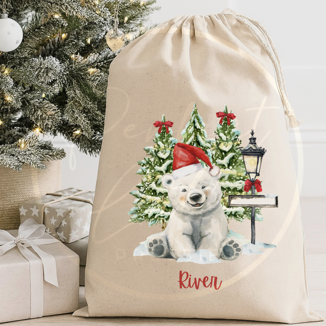 Christmas Sack - Polar Bear North Pole