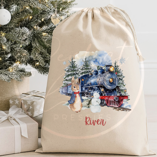 Christmas Sack - Bunny Express Scene