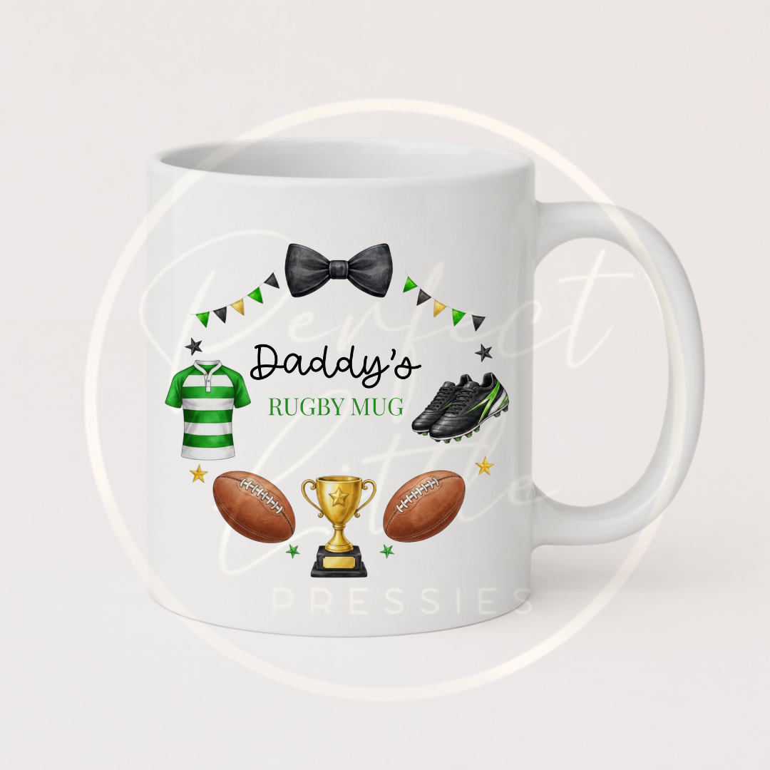 Father's Day - Rugby Wreath Mug