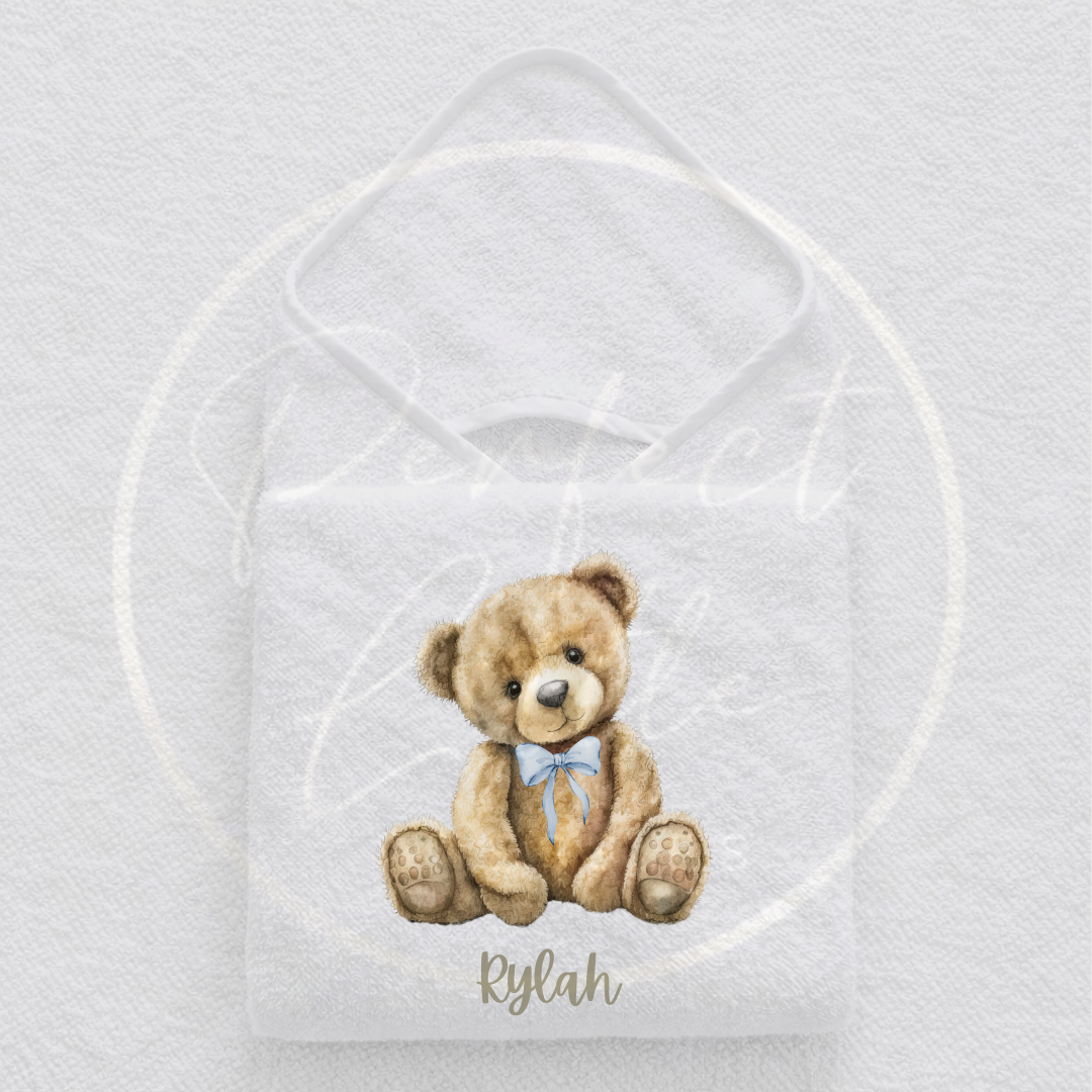 Baby Hooded Towel - Bow Tie Bear Design