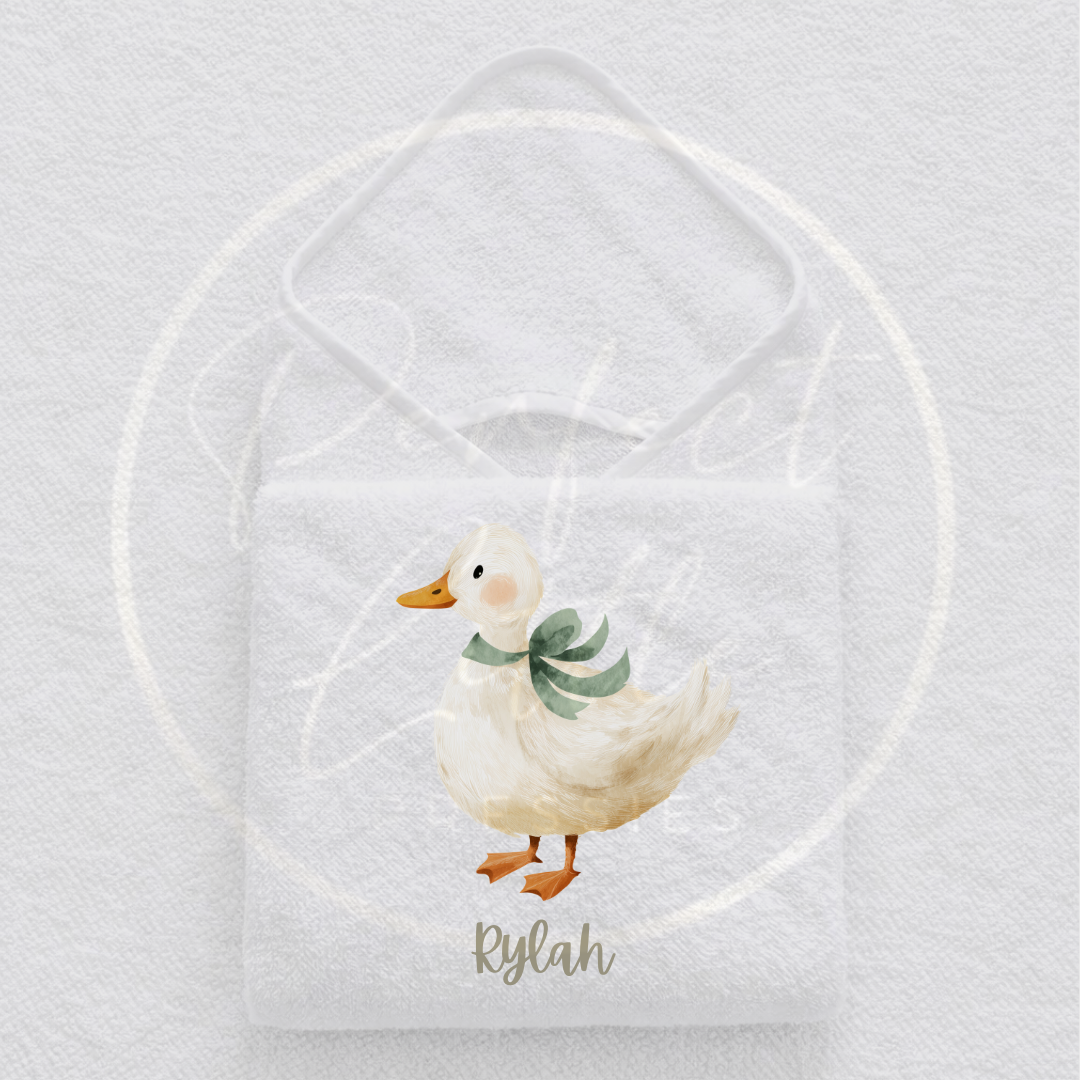 Baby Hooded Towel - Bow Ducklings Design