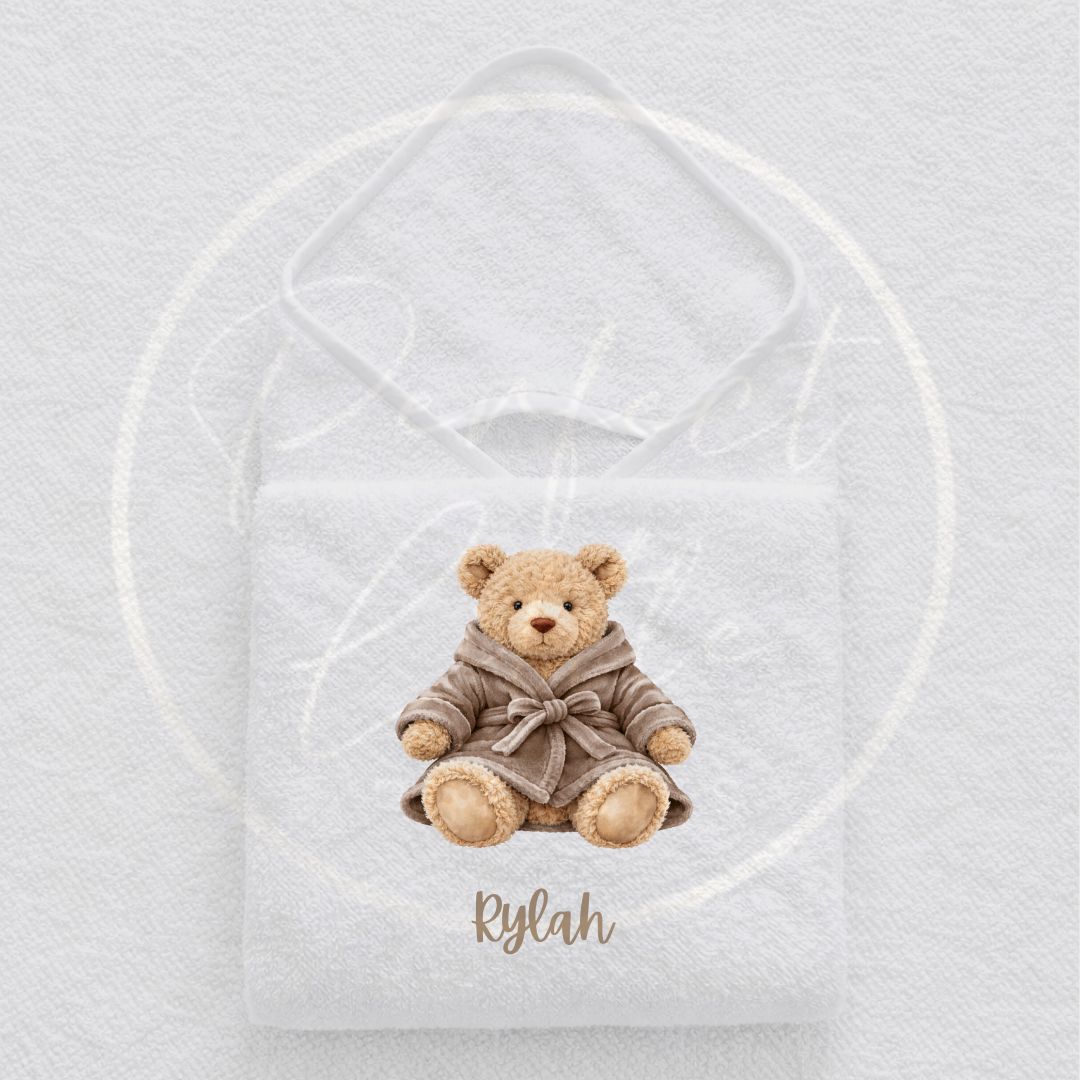 Baby Hooded Towel - Velvet Bear Design