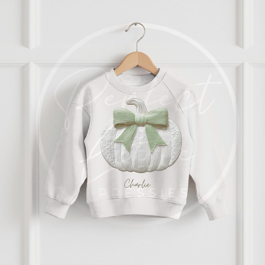 Halloween Kids Embroidery Effect Pumpkin Sweatshirt