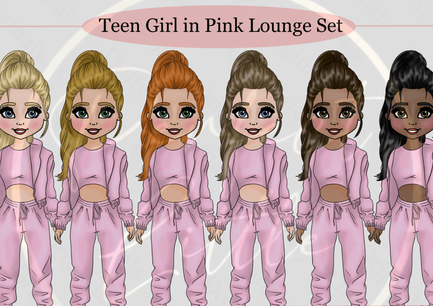 DESIGN A DOLLY - Teen Girl In Pink Lounge Set